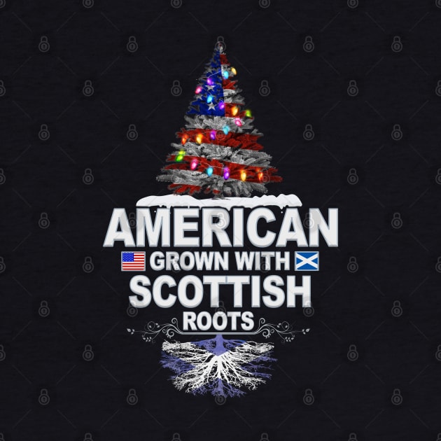 Christmas Tree  American Grown With Scottish Roots - Gift for Scottish From Scotland by Country Flags